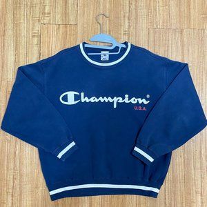 Vintage Champion Crewneck Sweatshirt Blue